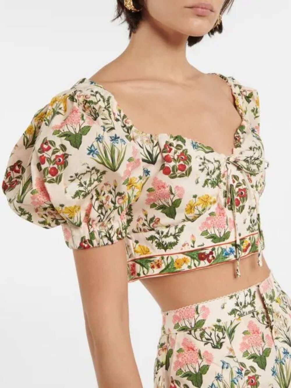 Agua Bendita M Top Palmarosa Puff-sleeve